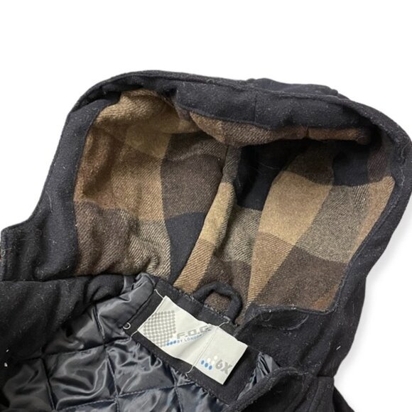 F.o.g London Fog kids black hooded duffle coat 6X - Picture 8 of 10
